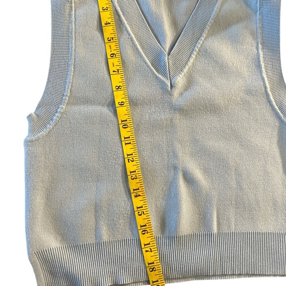 Zara Blue Sleeveless Crop Tank Top - Picture 6 of 6